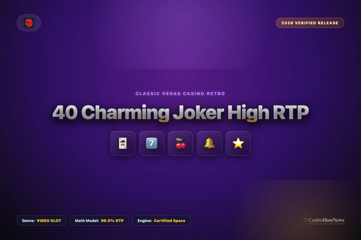 40 Charming Joker High RTP online slot review and verified math model by egt